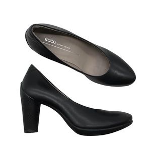 ECCO Sculptured 75 Black 100% Leather Pump Heel Women's EU 41 - US 10-10.5